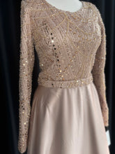 Load image into Gallery viewer, Embellished Gold Satin Dress
