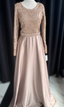 Load image into Gallery viewer, Embellished Gold Satin Dress
