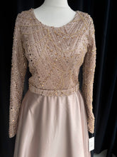 Load image into Gallery viewer, Embellished Gold Satin Dress
